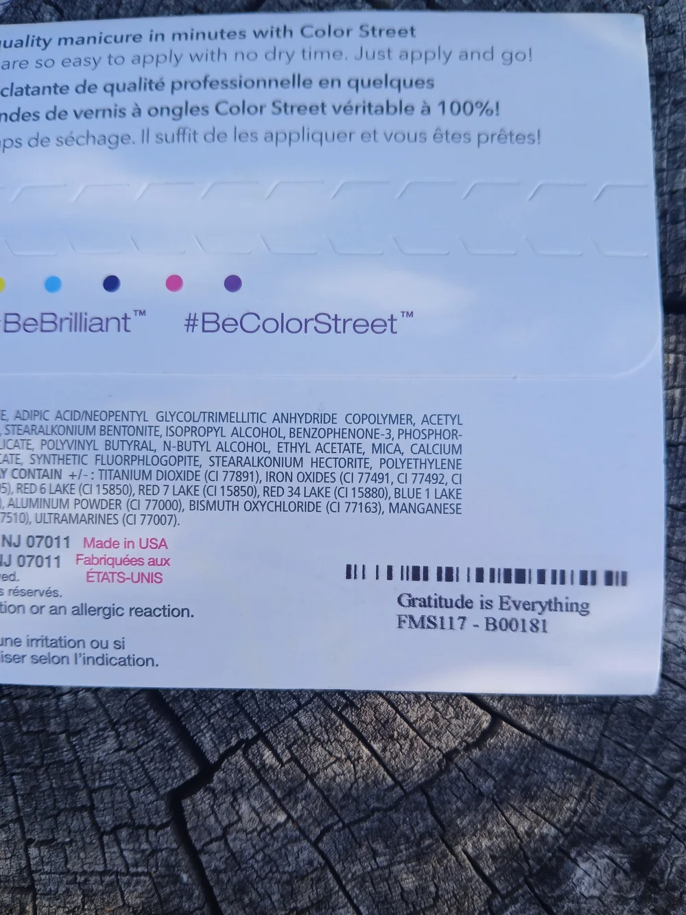 Color Street 100% Real Nail Polish Strips retired shade GRATITUDE IS EVERYTHING